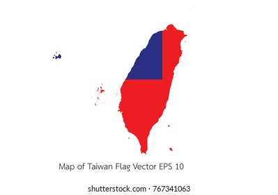 Map and flag Taiwan of Vector EPS10