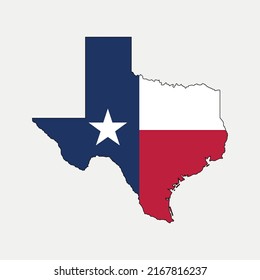 Map of and flag Texas - United States outline silhouette graphic element Illustration template design
