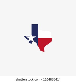 Map of and flag Texas Vector Illustration
