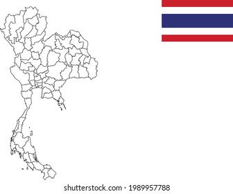 Mapa y bandera de Tailandia
