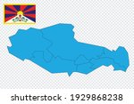 Map and flag of Tibet