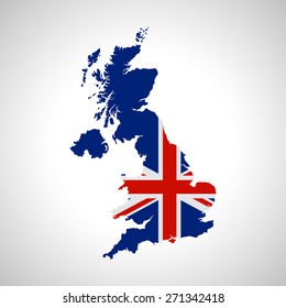 Map And Flag Of UK