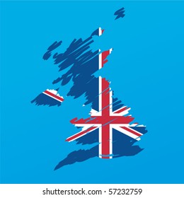 map flag of the UK