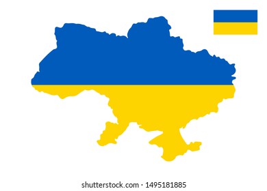 Map and flag of Ukraine Vector illustration