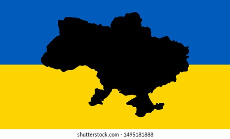 Map and flag of Ukraine Vector illustration