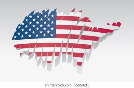 Map flag United States, vector illustration