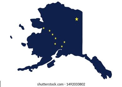 Map flag of the U.S. state of Alaska.Vector illustration