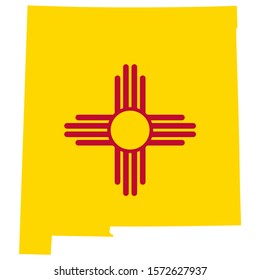 Map Flag Of The U.S. State Of New Mexico Vector Illustration Eps 10