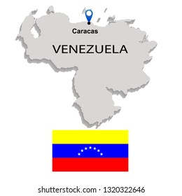 The map and flag of Venezuela