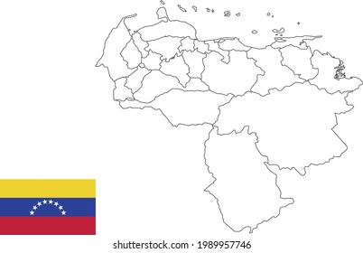 Mapa y bandera de Venezuela