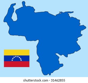 map and flag of Venezuela