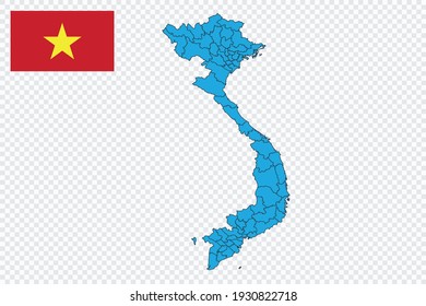 Mapa y bandera de Vietnam