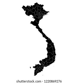Map flag of Vietnam black