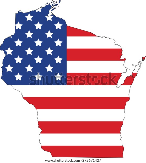 Map Flag Wisconsin Stock Vector (Royalty Free) 272671427