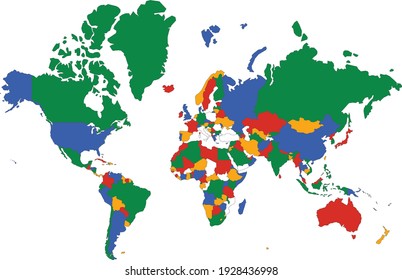 Map and flag of World