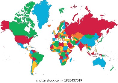 Map and flag of World