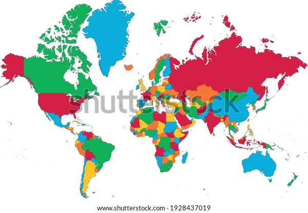 Map Flag World Stock Vector (royalty Free) 1928437019 