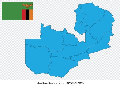 Mapa y bandera de Zambia