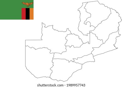 Map and flag of Zambia