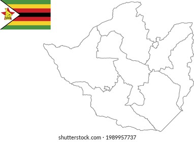 Map and flag of Zimbabwe