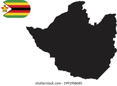 Map and flag of Zimbabwe