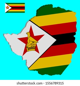Map Flag of Zimbabwe Vector illustration Eps 10