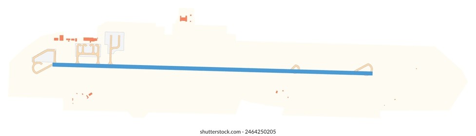 Map of Flamingo International Airport (Bonaire). IATA-code: BON. Airport diagram with runways, taxiways, apron, parking areas and buildings. Map Data from OpenStreetMap.