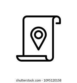 Map flat icon. Single high quality outline symbol of info for web design or mobile app. Thin line signs for design logo, visit card, etc. Outline logo of graphic map