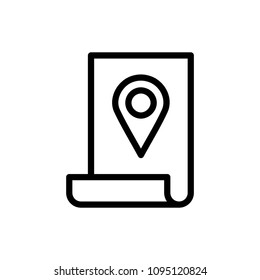 Map flat icon. Single high quality outline symbol of info for web design or mobile app. Thin line signs for design logo, visit card, etc. Outline logo of graphic map