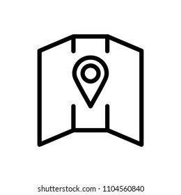 Map flat icon. Single high quality outline symbol of info for web design or mobile app. Thin line signs for design logo, visit card, etc. Outline logo of graphic map