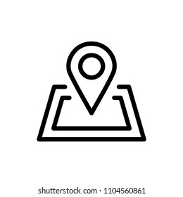 Map flat icon. Single high quality outline symbol of info for web design or mobile app. Thin line signs for design logo, visit card, etc. Outline logo of graphic map