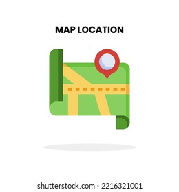 Map flat icon. Vector illustration on white background. Can used for digital product, presentation, UI and many more.