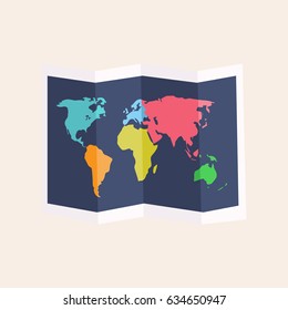 Map flat icon vector illustration