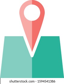 map flat icon for web design or mobile applications. 