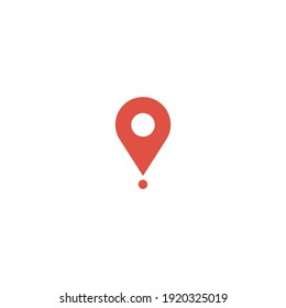 Map, flat style, red location icon, design, pointer symbol, vector illustration