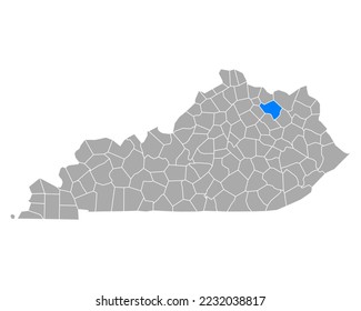 Map of Fleming in Kentucky on white