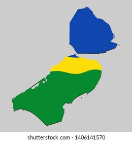 Map of Flevoland is a state Netherlands with flag. Vector Illustration