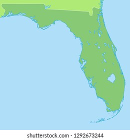 Map Florida Stock Vector (Royalty Free) 1292673244 | Shutterstock