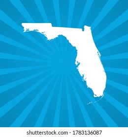 Map of Florida blue comic pop art vector.