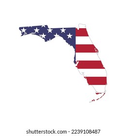 mapa florida indicador o mapa florida vector sobre fondo blanco. La imagen del Mejor Vector de un mapa de florida, estado de los estados unidos de américa. Bandera del mapa de Florida para la educación.