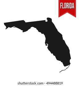 Map of Florida on white background, vector illustration