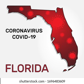 Karte des Florida-Zustands und der Coronavirus-Infektion