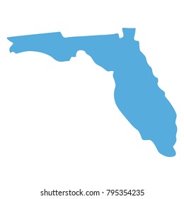 Map of Florida State on a white background, Vector illustration