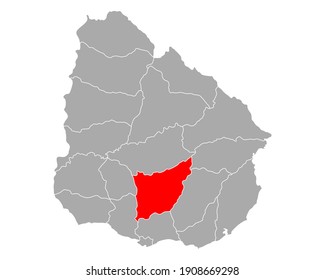 Map of Florida in Uruguay on white