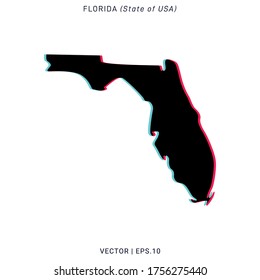 Map of Florida Vector Design Template