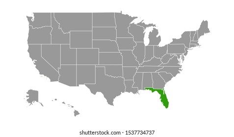 map of Florida. Vector illustration.