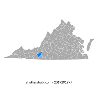 Mapa de Floyd en Virginia en blanco