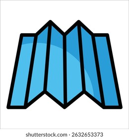 Map Folded Icon Element For Design