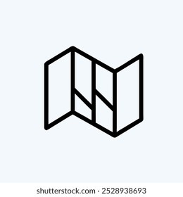 Map Folded icon vector art image.