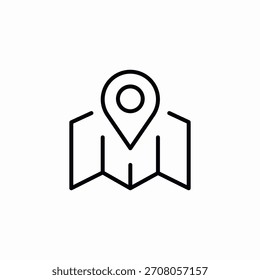 Mapa Vector de signo de ícono de ubicación doblado